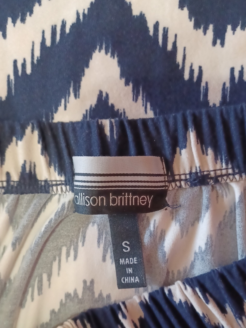 Allison Brittney Chevron Maxi Dress Elastic Off Shoulder Neck Tie Waist Stretch - Picture 2 of 14